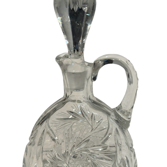 HEAVY VINTAGE CRYSTAL OIL DECANTER. - Picture 2 of 7